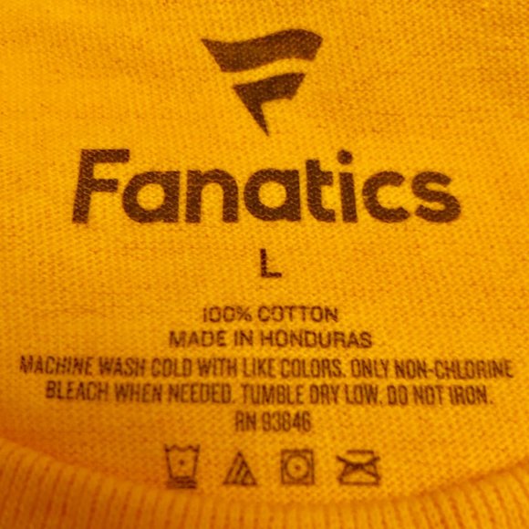 FANATICS Men's Michigan Wolverines Short Sleeve T-Shirt Cotton Yellow Large - Picture 3 of 5